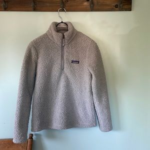 Patagonia Los Gatos gray quarter zip teddy pullover sweatshirt